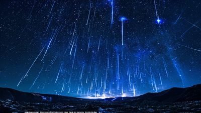 英仙座流星雨极大期直播预告，深蓝色夜空中流星雨如瀑布倾泻，星空无限直播团队架设多台摄像机